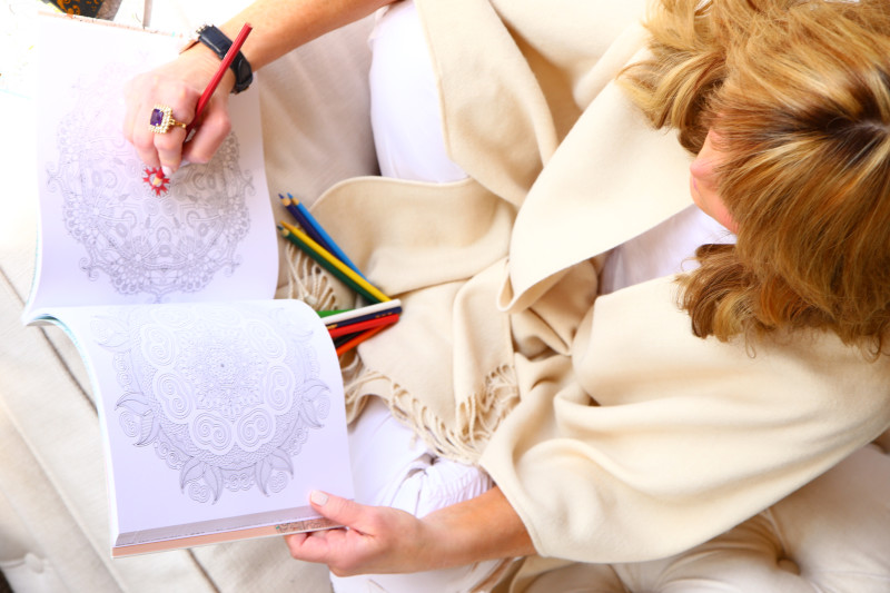 Laura Dunn meditated with Manala coloring books to feel creatively zen
