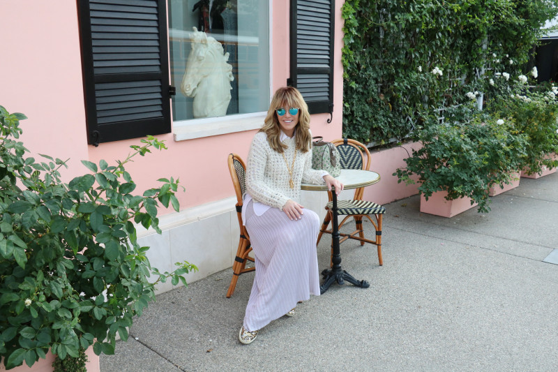 Laura-Dunn-reviews-Spring-2016-fashion-pennies-and-posh-crewneck-sweater-wildfox-lush-Saint-Laurent-Louis-Vuitton-bag-sequin-Chanel-vintage-necklace-Dior-So-Real-sunglasses-Ronny-Kobo-skirt
