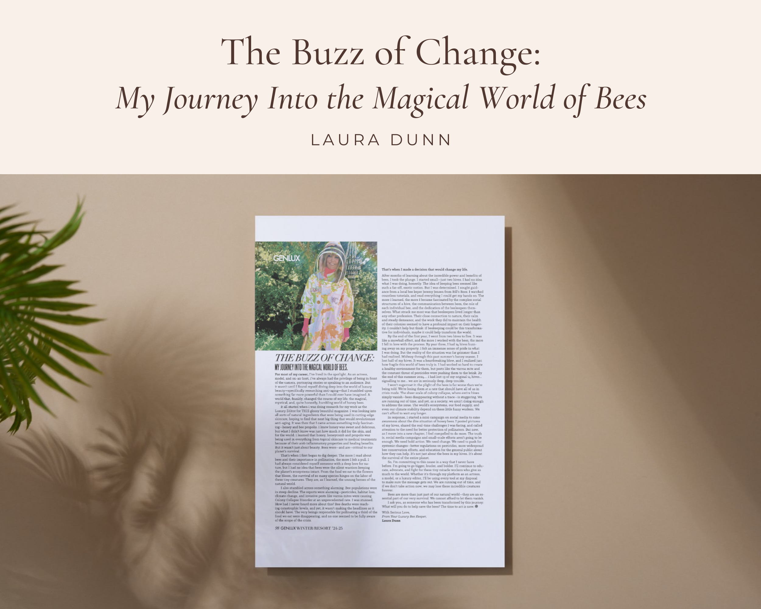 Save the Bees - Laura Dunn Luxury - Honey Bee Conservation - Protect Pollinators - Stop Colony Collapse - Eco-Friendly Living - The Buzz of Change - Genlux Magazine - Sustainable Agriculture - Bee Population Decline